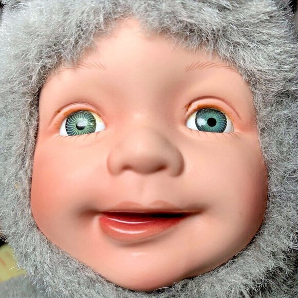 Vtg Show Stoppers Babes In The Wild Hangry Hippo Plush Stuffed Doll Porcelain - Picture 2 of 9